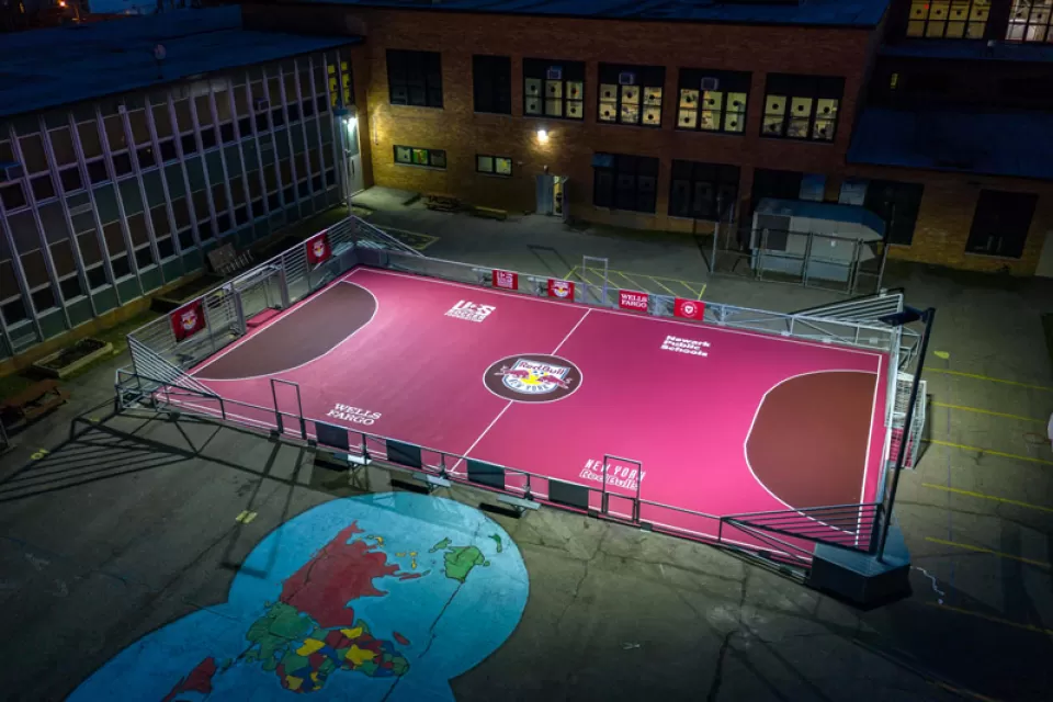 Safe Places to Play mini-pitch at Luis Muñoz Marin School in Newark, New Jersey